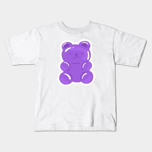 Cute Purple Bear Kids T-Shirt by Today is National What Day